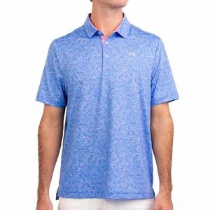 Good Good Golf Awesome Blossom Polo Blue‎ Pink Small New With Tags